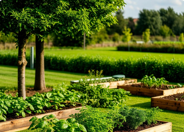 Приподнятые грядки. Картинка сгенерирована автором в нейросети