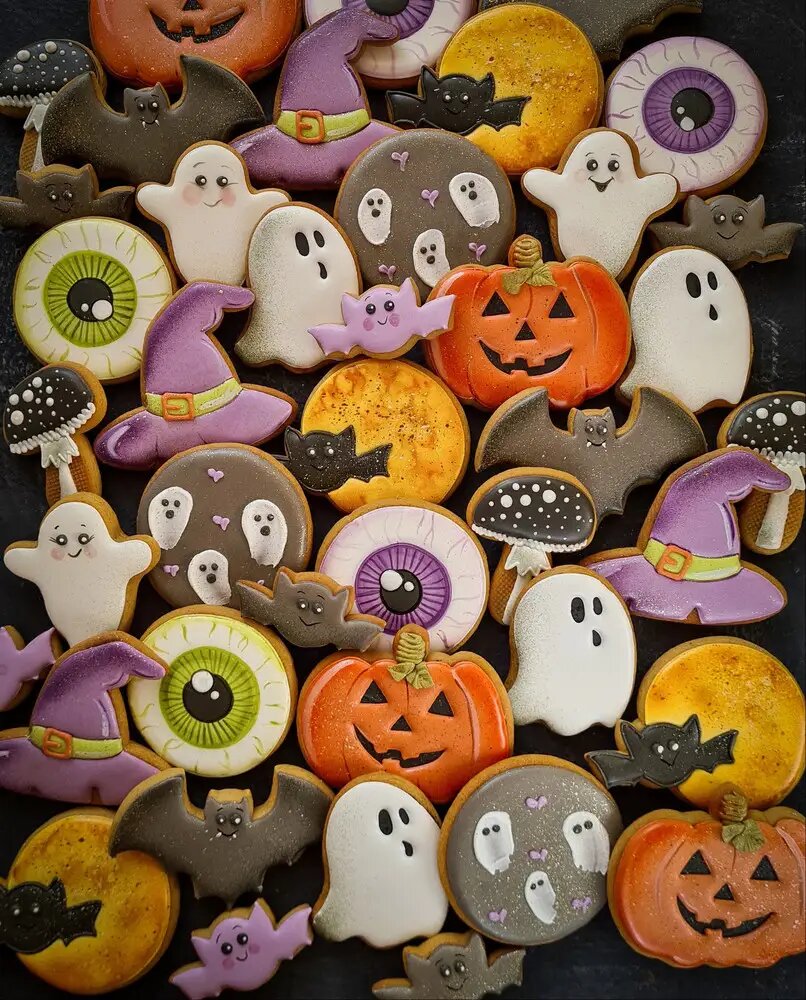 Яркие, забавные пряники и печенья к Хэллоуину