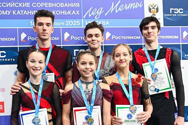 Фото Московской академии фигурного катания. На третьем места пара Сергея Рослякова Анастасия Высоцкая - Павел Астахов 