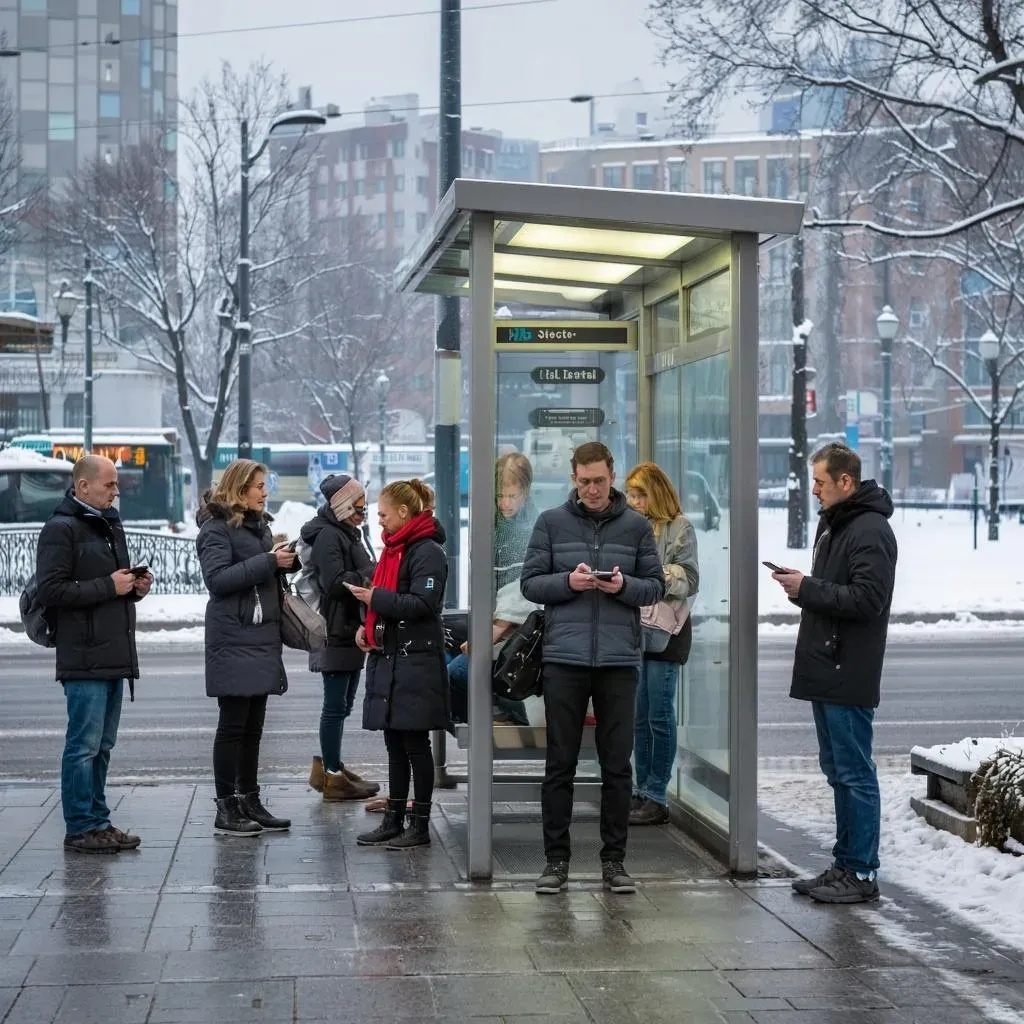 Ждать автобус.