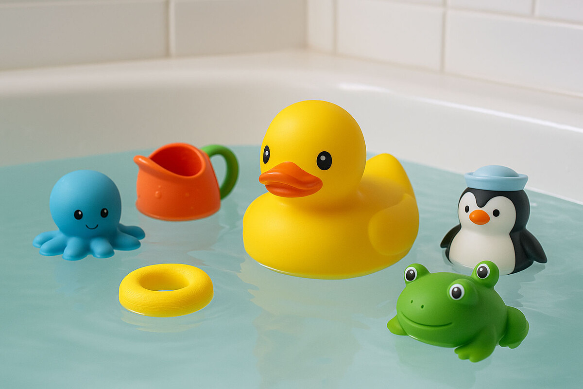 Игрушки в ванной.