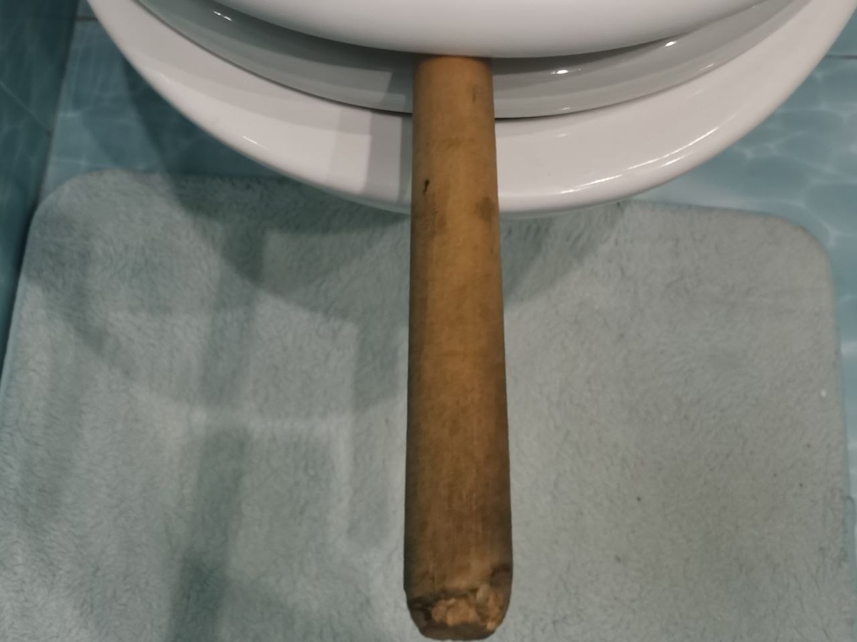 Ручка вантуза в унитазее