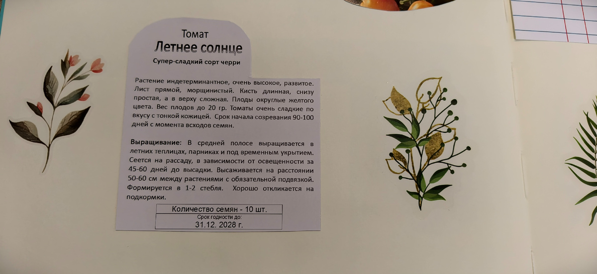 Томат "Летнее солнце"