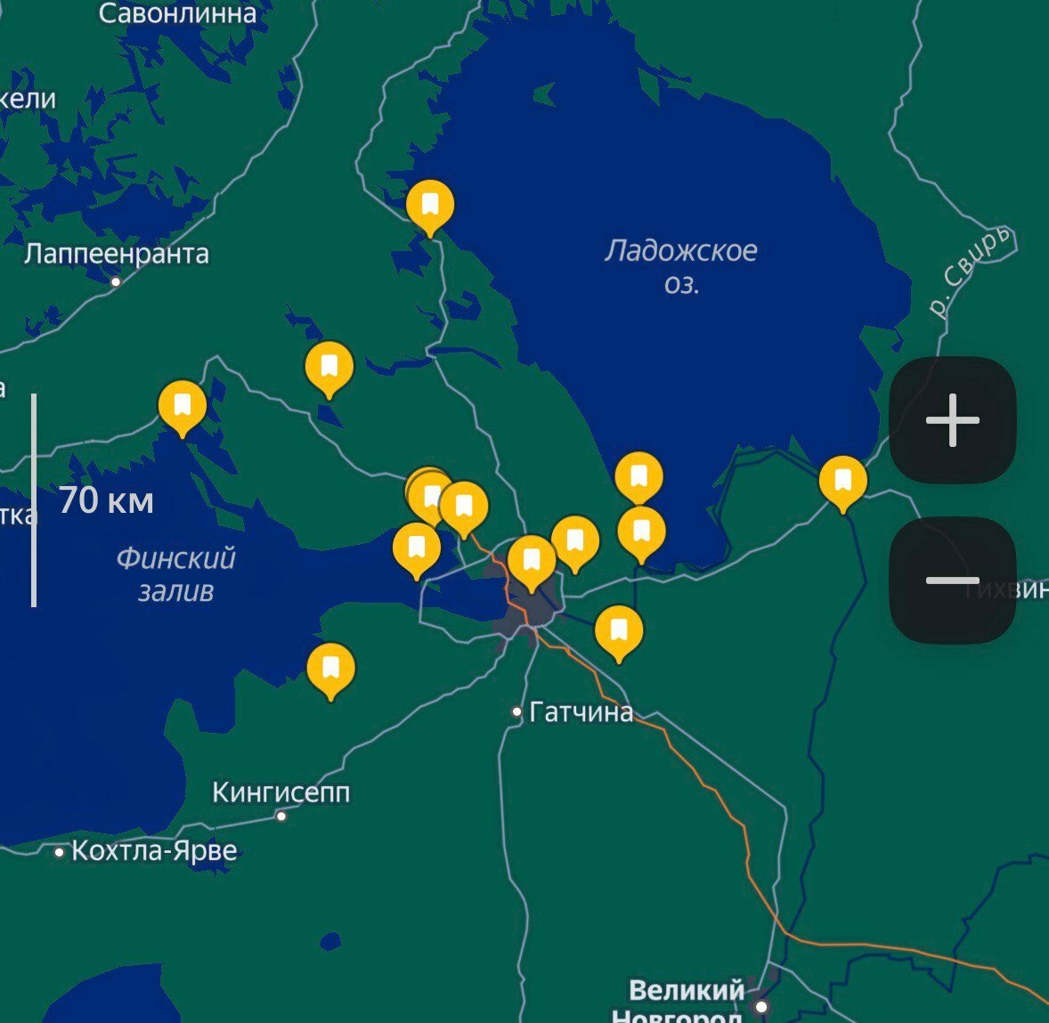 Точки на карте