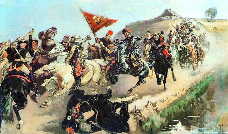 Стычка барских конфедератов с русскими войсками. Картина В. Павлищака. Военное обозрение / https://topwar.ru/240963-samoubijstvo-polshi-barskaja-konfederacija-i-pervyj-razdel.html