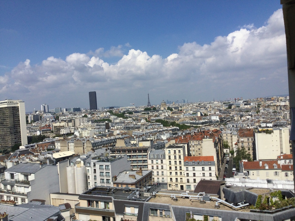 Это вид с юго-востока, со стороны Place Italie: вид на башни Монпарнас и Эйфелеву. (Была в гостях у подруги, не смогла удержаться, чтобы не сфоткать.)