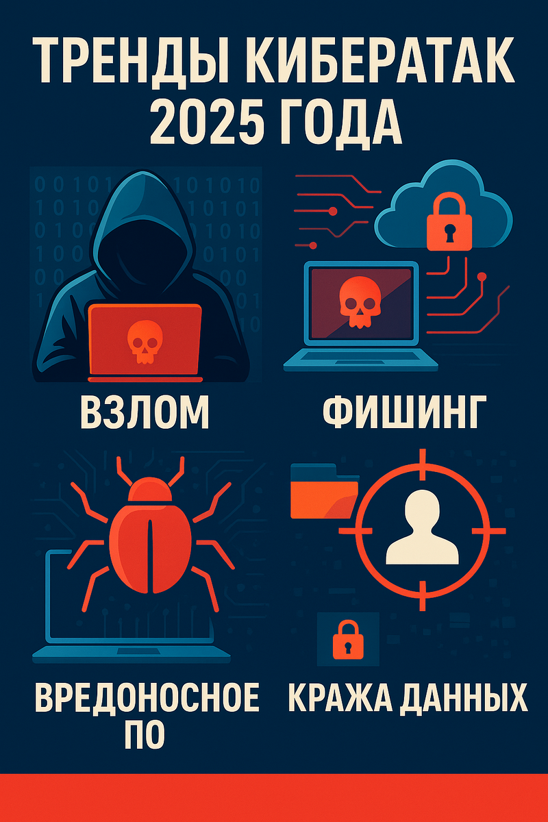 "Тренды кибератак 2025 года" — основные методы атак и их цели