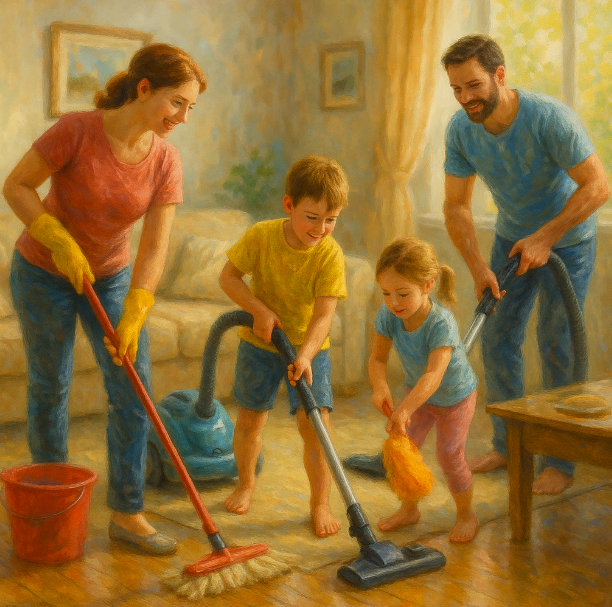 Как превратить уборку дома в спортивную игру