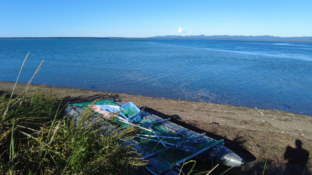 Лагуна мелкая, поэтому вода в ней хорошо прогревается. Фото автора.