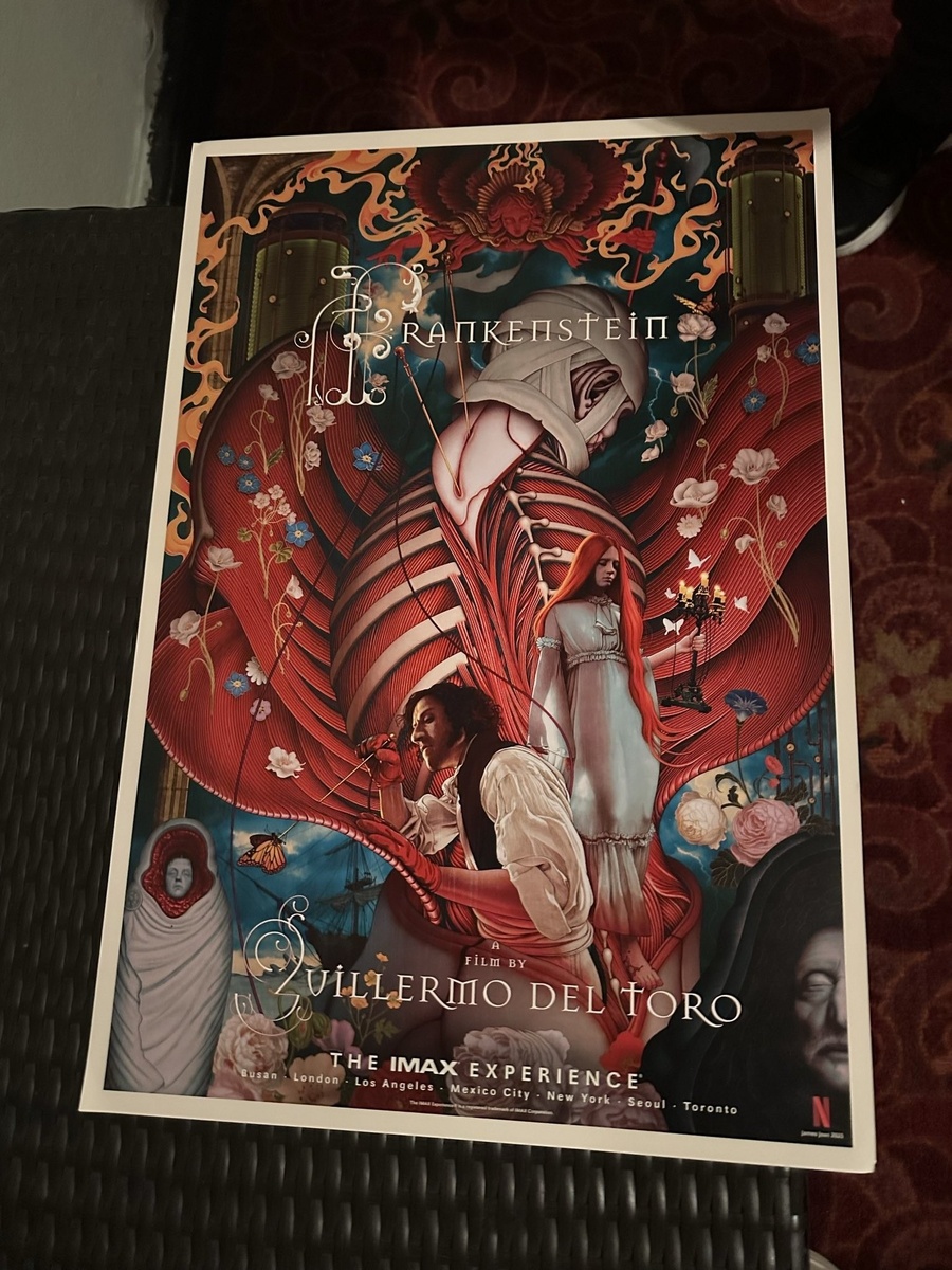 постер к фильму "Франкенштейн" в дизайне художника-иллюстратора Джеймса Джина, вдохновленный гравюрой “Мышцы спины” Жака Фабьена Готье Д'Аготи | социальные сети