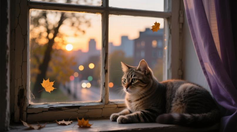 Грустная кошка перестала мурлыкать