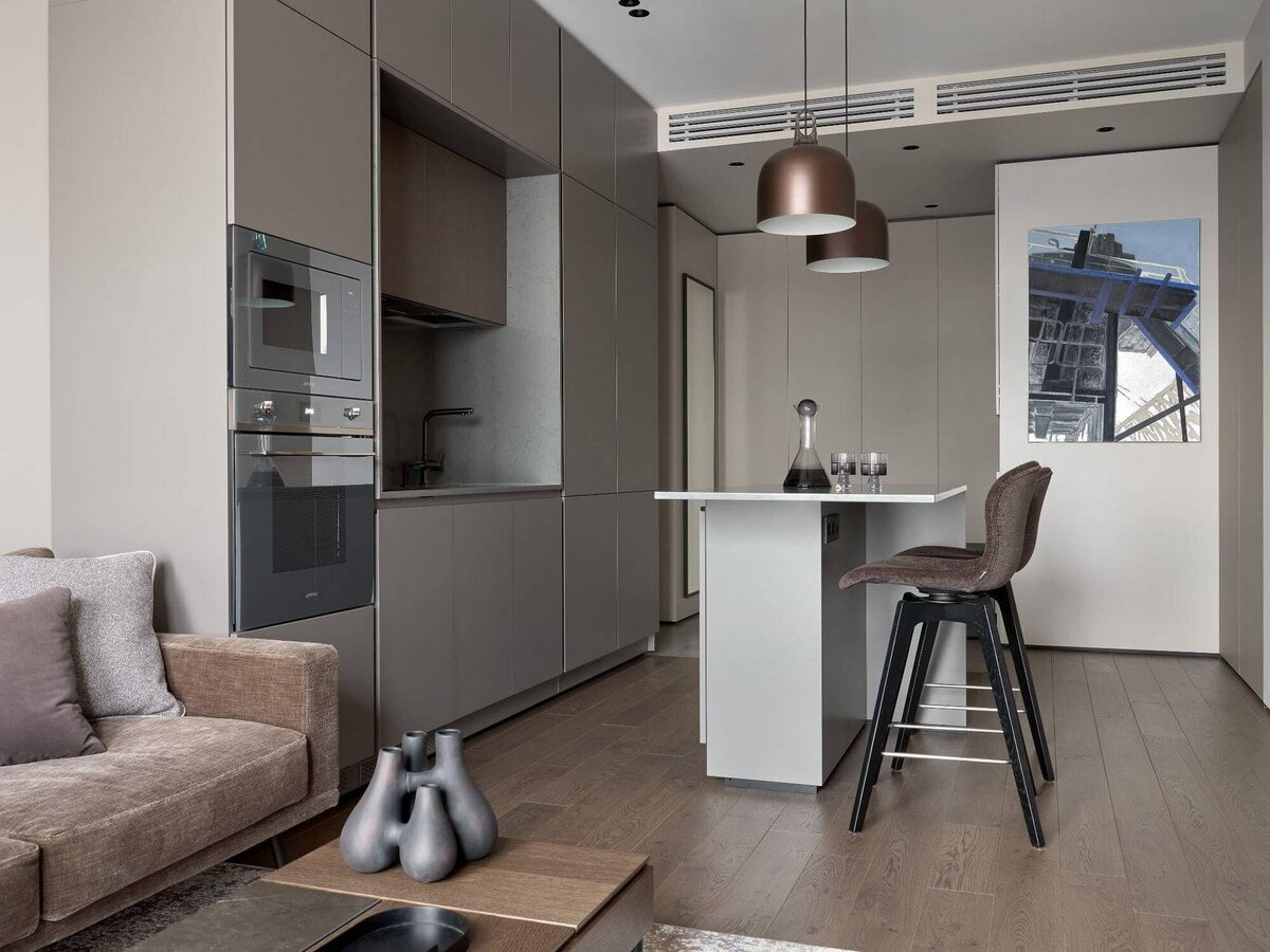 Интерьер шоколадной квартиры в ЖК «Метрополия», дизайнер Виталий Мясников