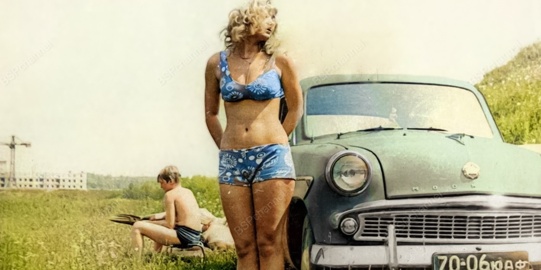 Интересные и местами забавные снимки на автомобильную тематику. 20 раскрашенных фотографий⁠⁠ из ХХ века. Часть 11