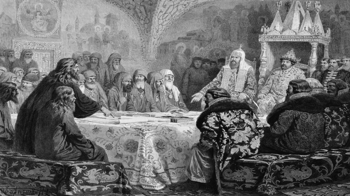 Патриарх Никон пересматривает богослужебные книги