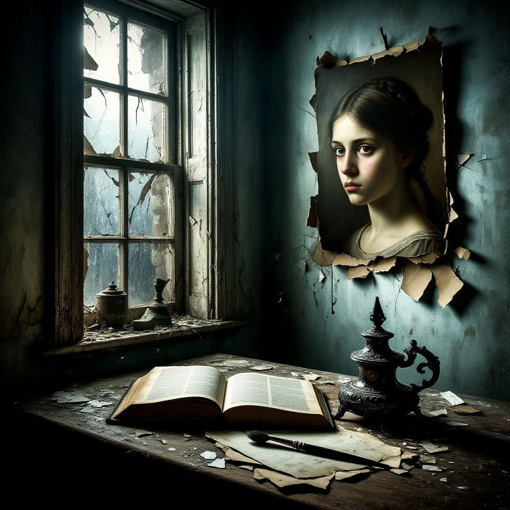 Сгенерированно ИИ. Вертер сходит с ума по Лотте.