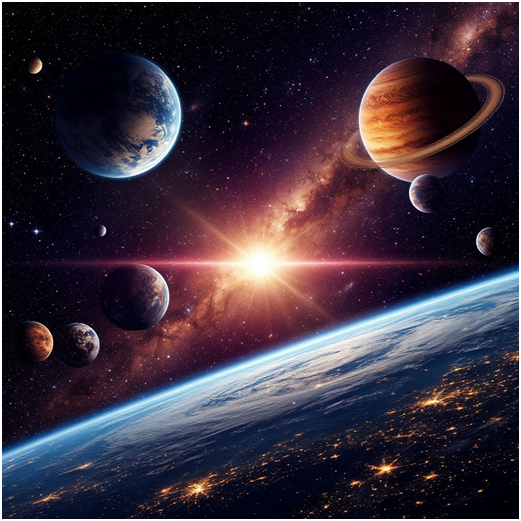 Сгенерировано ИИ- энергия жизни в пространстве.