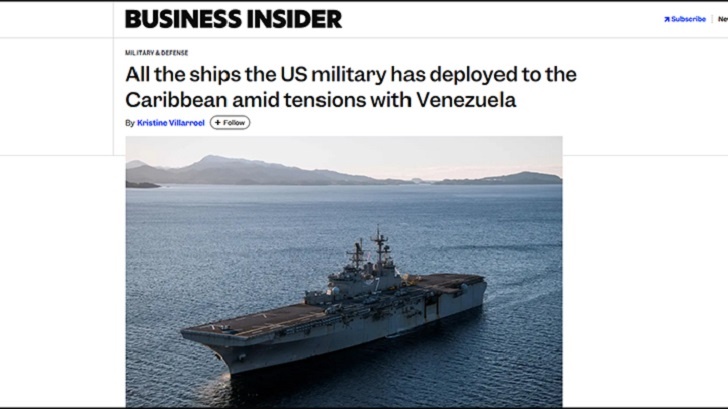    ВМС США обложили Венесуэлу. Скриншот: Business Insider.com