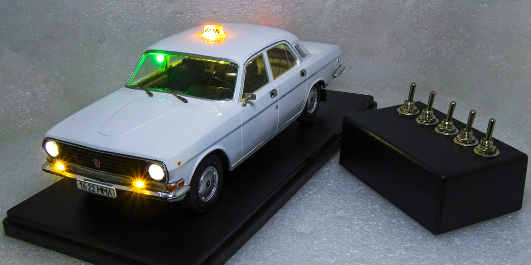 ГАЗ-24-10 «Волга» Такси. Создание модели с электрификацией по фотографии и воспоминаниям в масштабе 1:24