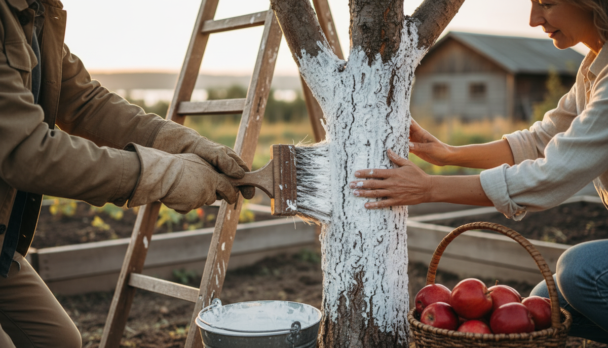 Для чего белить деревья осенью