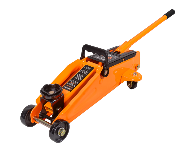 Домкрат автомобильный гидравлический подкатной ДМК-2 Вихрь: подкатной, подхват - 135 мм, подъем - 355 мм, 2 тонны