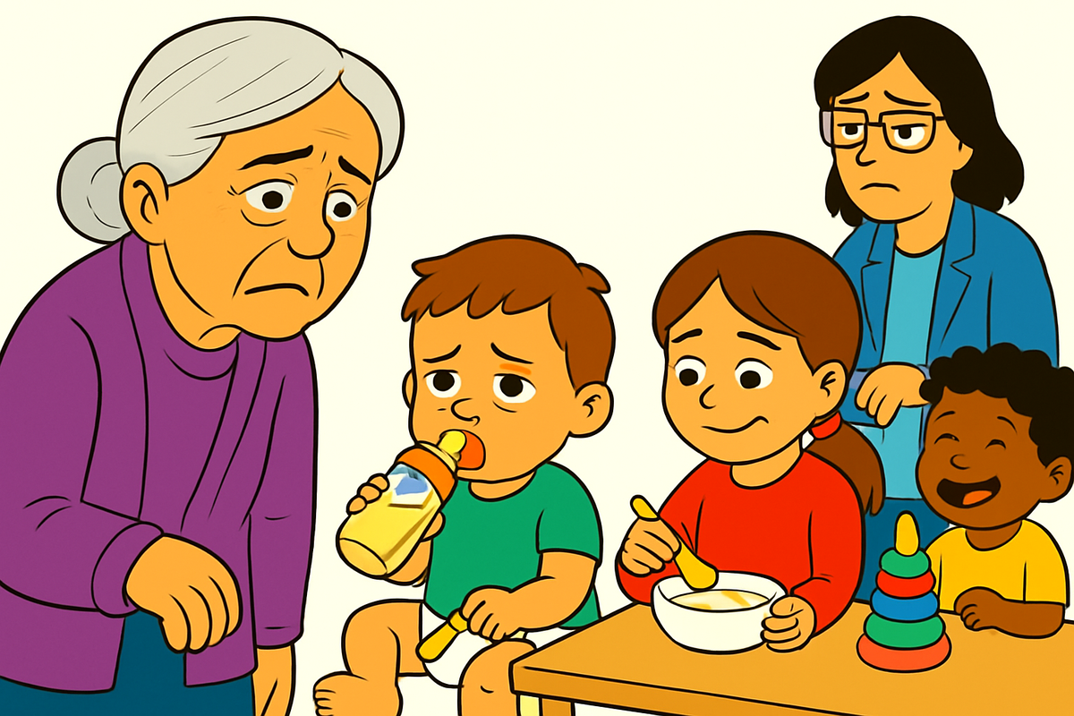 Внуку 3 года. Он не умеет сам есть. Ходит в памперсе круглосуточно... Должны ли родители научить до садика? Невестка утверждает, что это обязанность воспитателя - ей за это зарплату платят