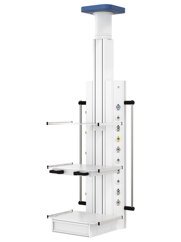 На фото: вертикальная потолочная медицинская консоль CADUCEUS CC-V