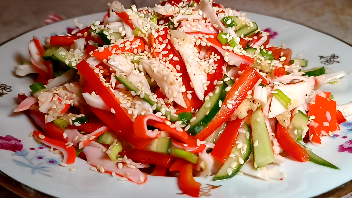 📌 Корейский салат из крабовых палочек