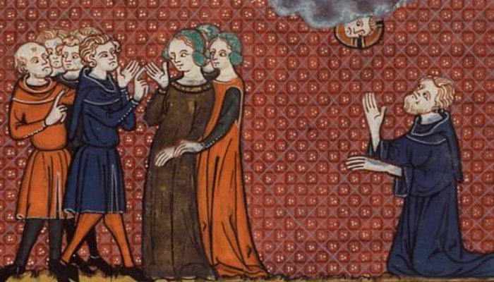 Пелагия в окружении поклонников и епископ Нонн. Фото: wikipedia.org