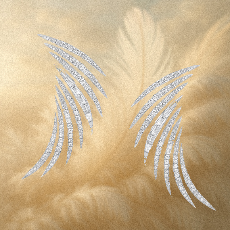 Серьги Messika Spirited Wind by Kate Moss из белого золота с бриллиантами