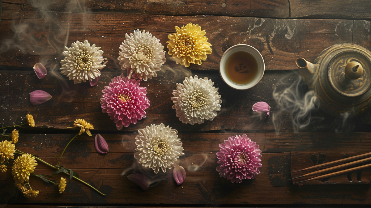 Хризантемы и чай