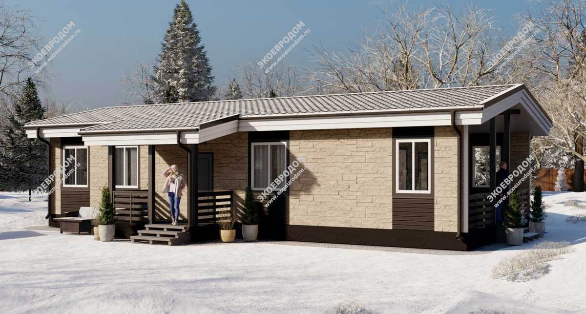 Проект «Калуга» — практичный одноэтажный дом из СИП‑панелей