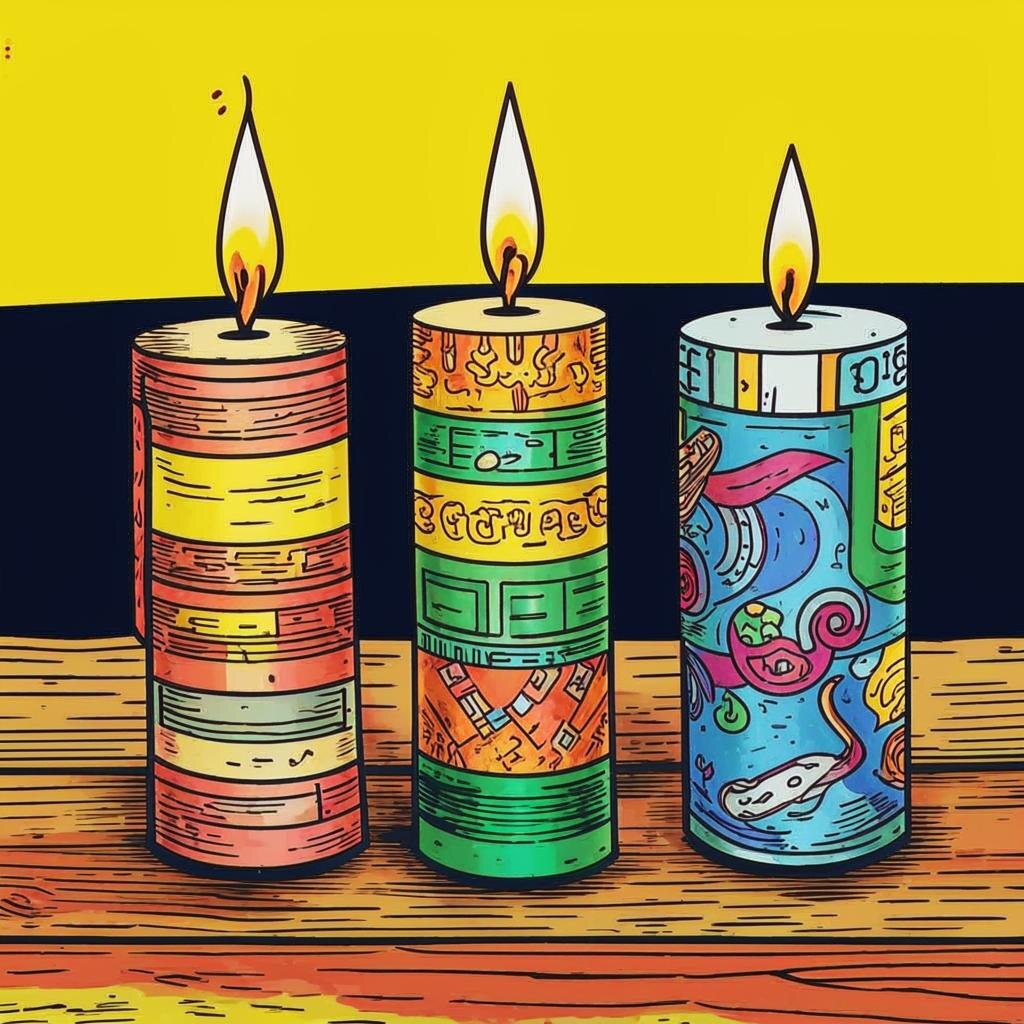 Ключевой момент: все свечи горят одно и то же время, но сгорают на разную высоту из-за разной скорости.