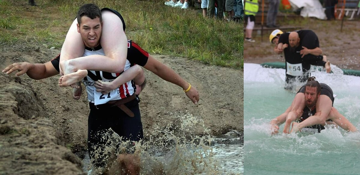    Чемпионат по ношению жён. Источники изображений: radiostudent.si, igrosam.ru