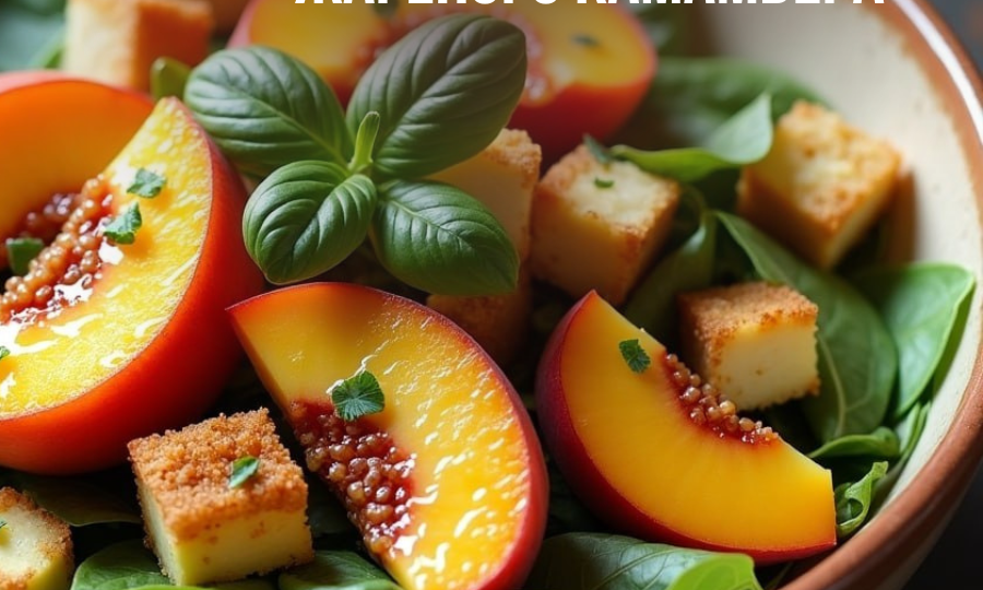 Салат с персиками и Камамбером