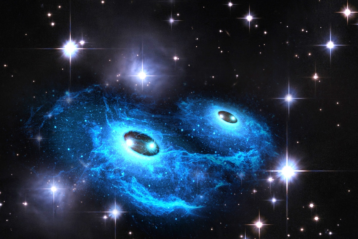    Столкновение двух нейтронных звезд в 2017 году породило гравитационные волны. / Фото: iStock