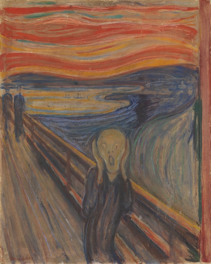 Крик. 1893
Художник Эдвард Мунк (норв. Edvard Munch, 1863–1944). Национальный музей искусства, архитектуры и дизайна, Осло
