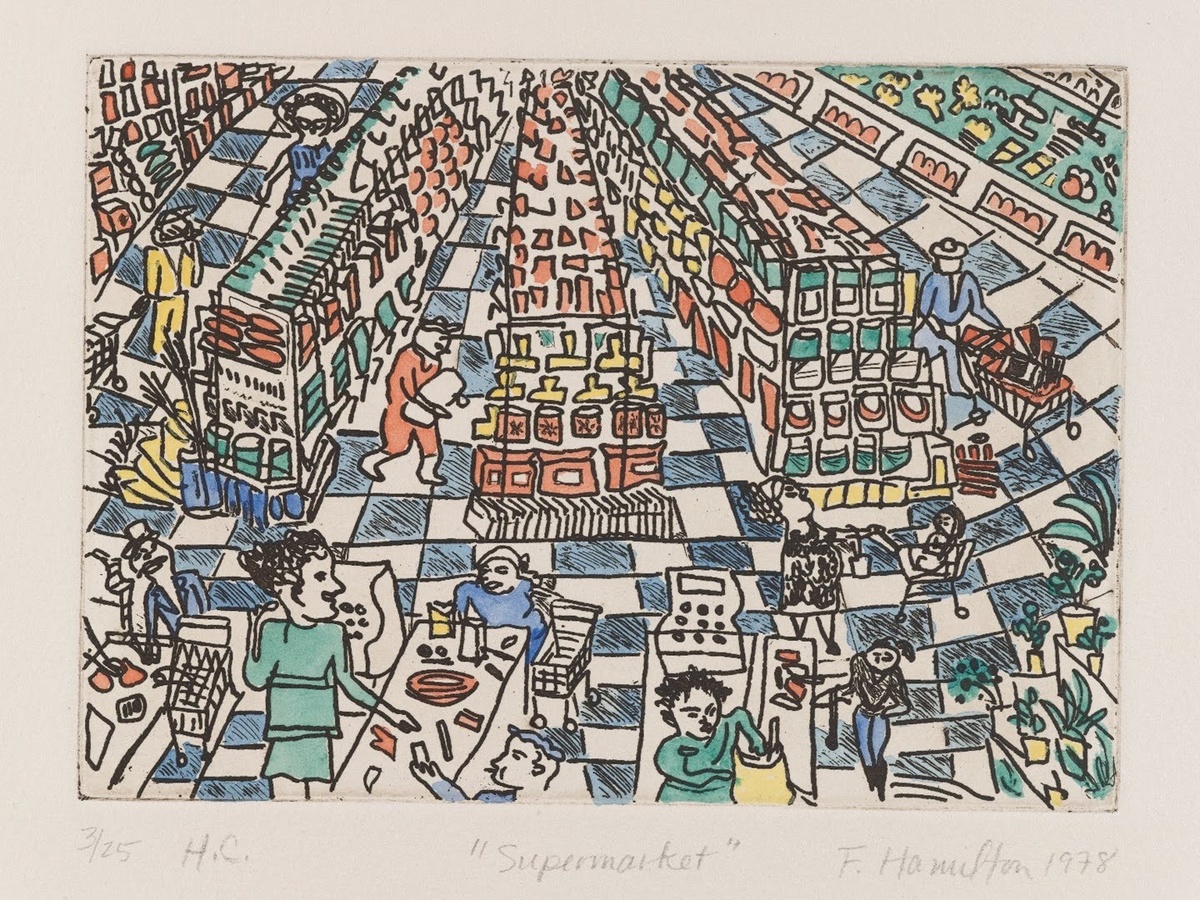 Супермаркет. 1978
Художница – Фрэнсис Хэмильтон (англ. Frances Hamilton). Бруклинский музей, Нью-Йорк