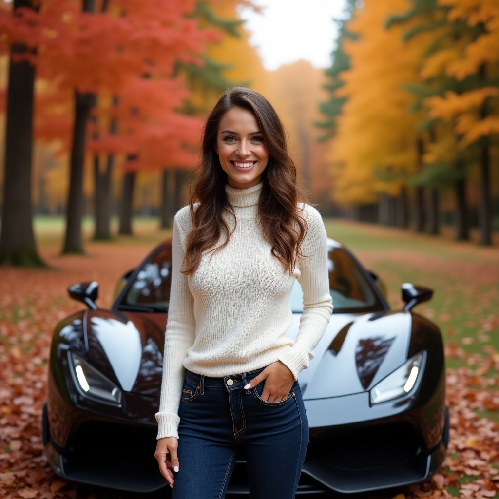 На фотографии счастливая обладательница автомобиля, посетившего наш салон детейлинга.