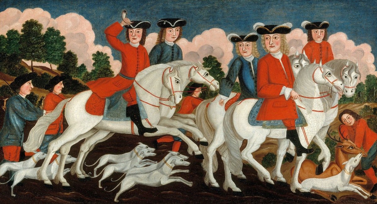 Неизвестный художник. Отряд охотников в Нью-Джерси (США, середина XVIII века).