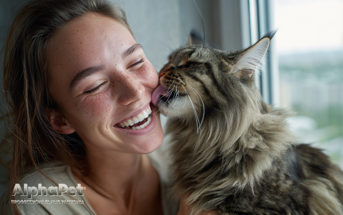 Почему кошка лезет в лицо: 5 тайных языков, которыми она говорит «люблю» / Изображение: AlphaPet