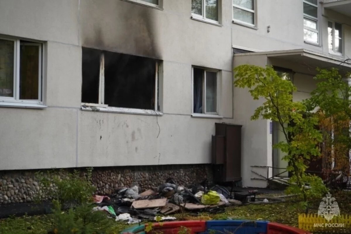    В пожаре на Васильевском острове пострадали мальчик и девочка