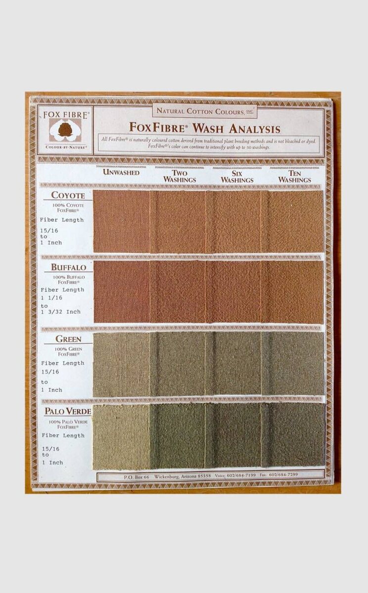 Естественные натуральные оттенки хлопка 