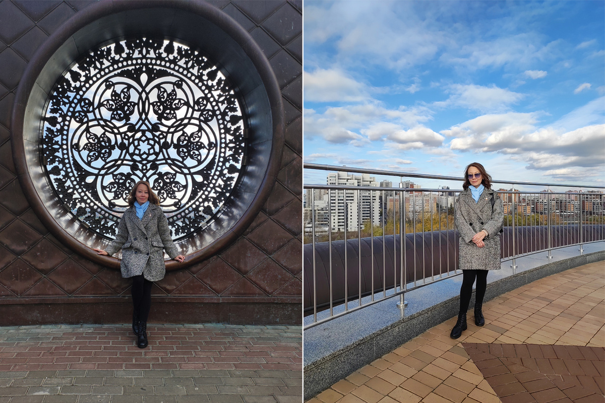 На 1 уровне и на 2 уровне. Солнце очень яркое, пришлось даже надеть очки, иначе я очень щурилась