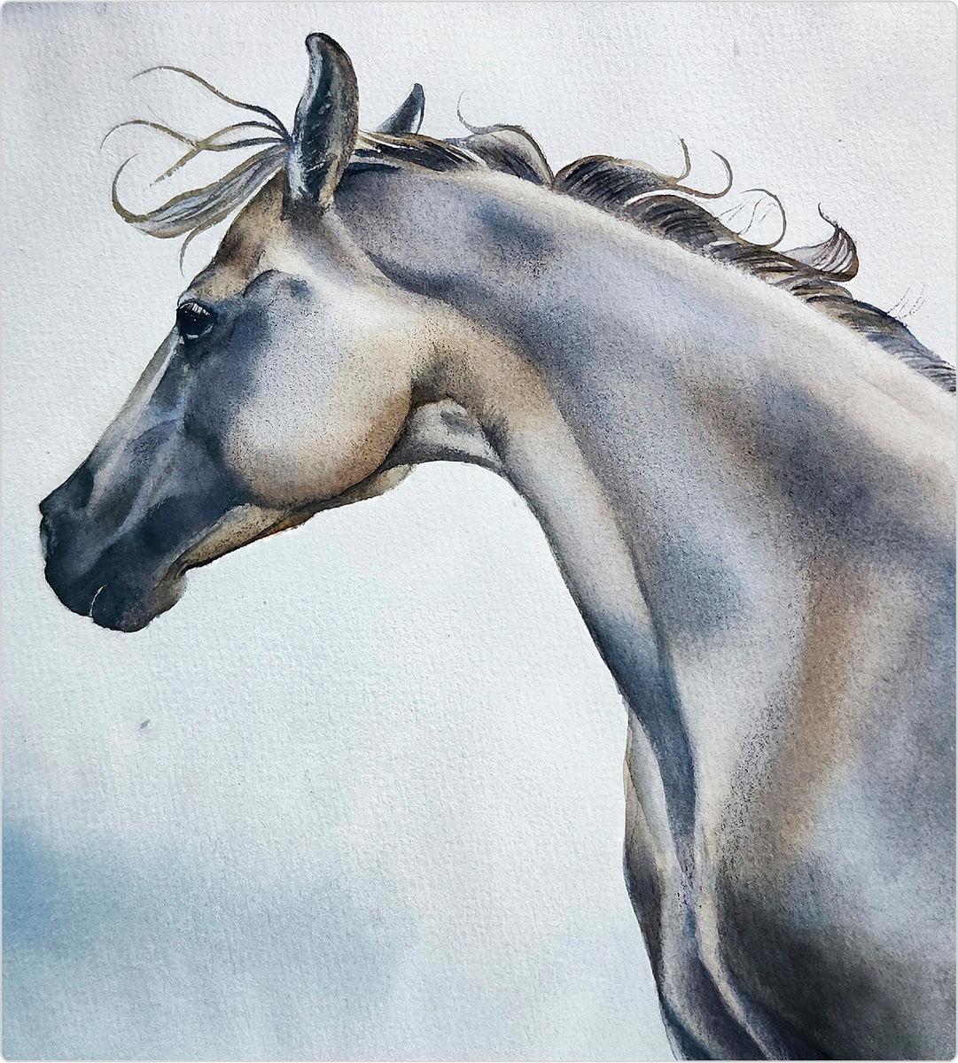 Художница использует ограниченную палитру, что не мешает получать эффектные работы