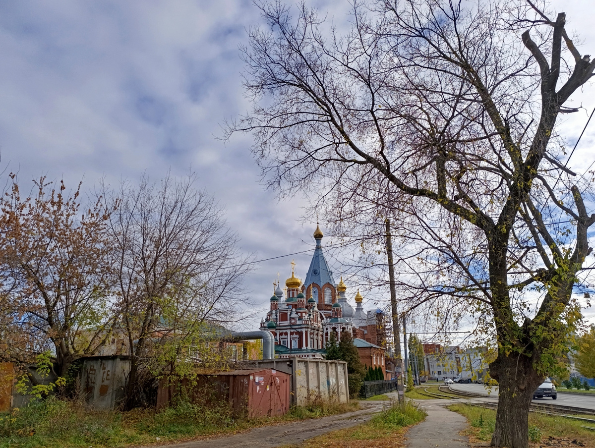 Церкви Смоленской и Владимирской иконы Божией Матери в Гордеевке со стороны моего дома