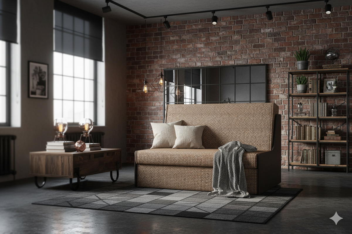 диван с механизмом трансформации "Аккордеон" вариант без подлокотников