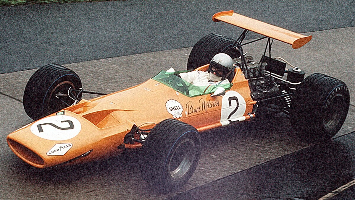 Брюс Макларен на McLaren M7A на Гран-при Германии 1968 года