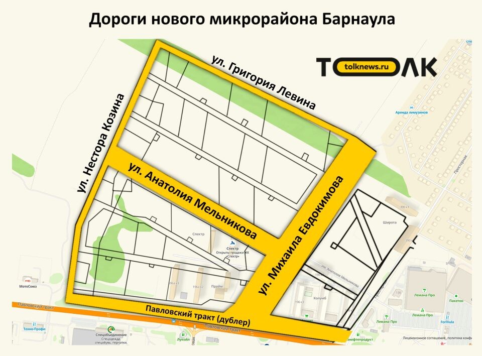    Схема возможного размещения новых дорог. Источник: "Толк"