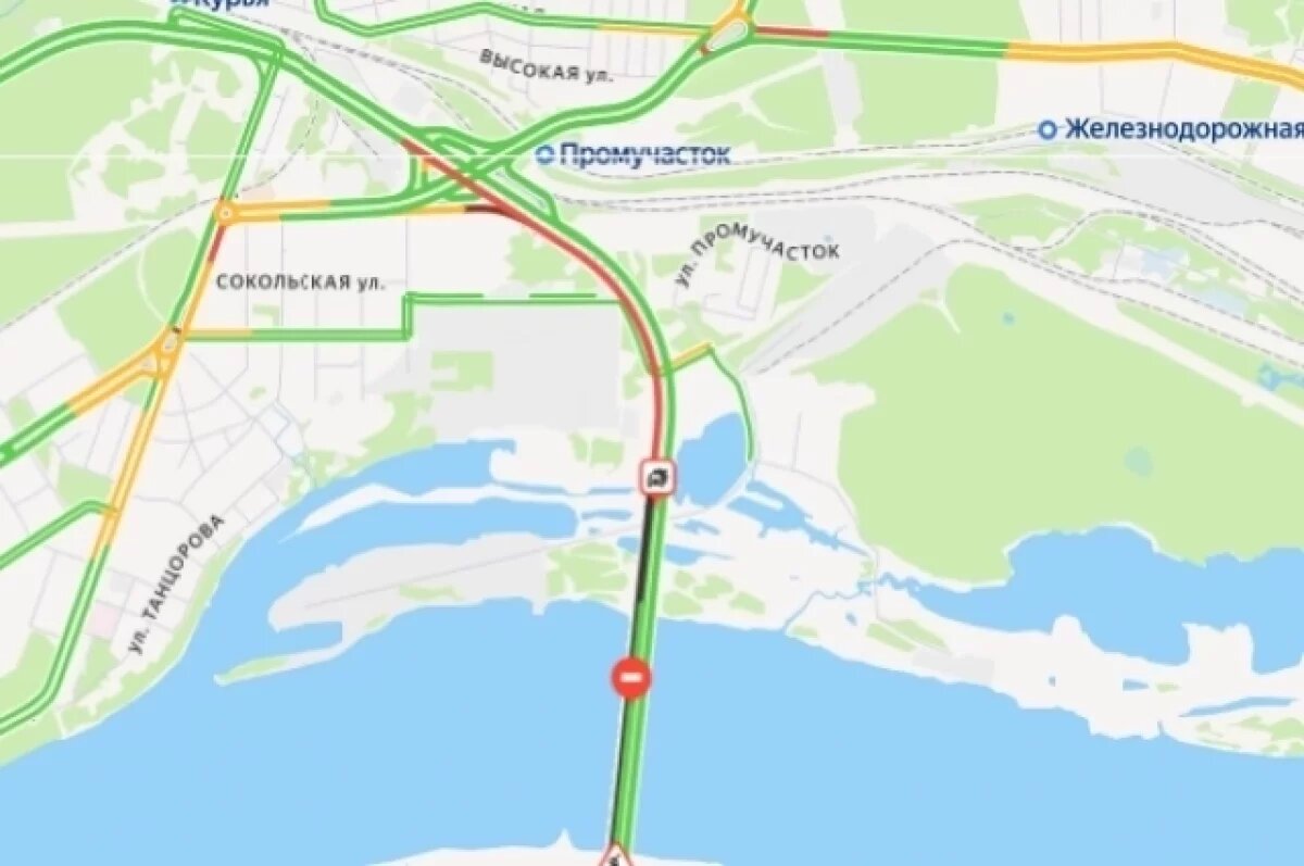    В Перми с утра копится пробка из-за ДТП на Красавинском мосту