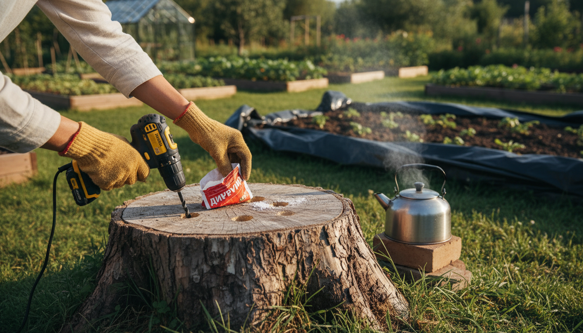 Как удалить пень и куст на участке